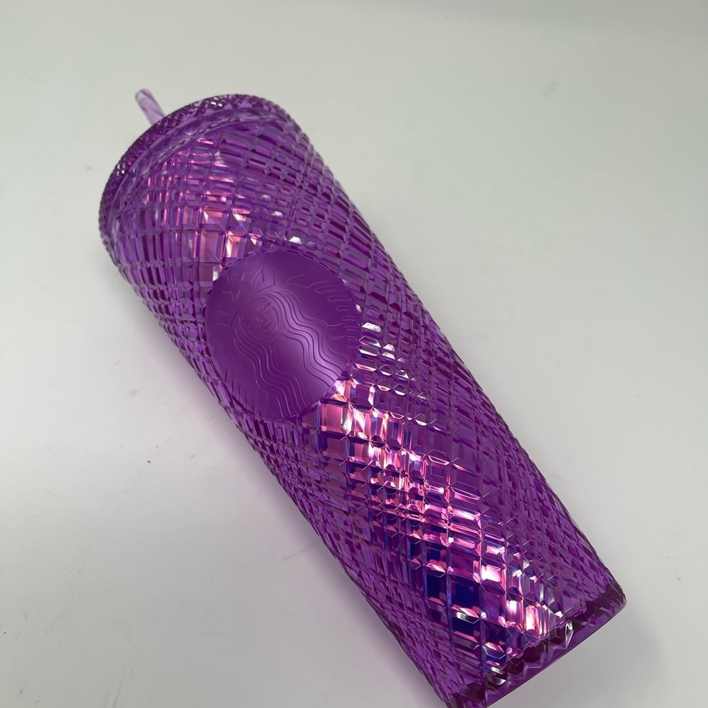 STARBUCKS 2021 JEWELED TAFFY TRAVEL COLD CUP TUMBLER DIAMOND DESIGN 24oz - Picture 3 of 3